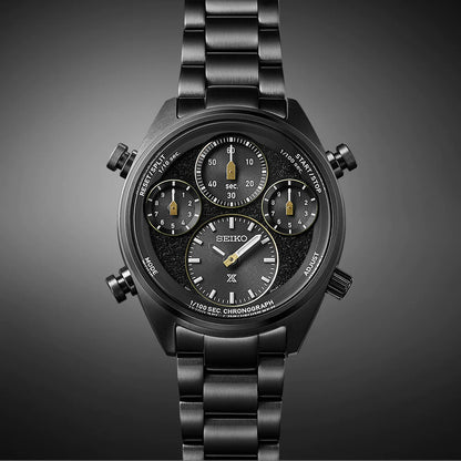 Seiko Chronograph Black & Metal band Men's Watch SFJ007P1
