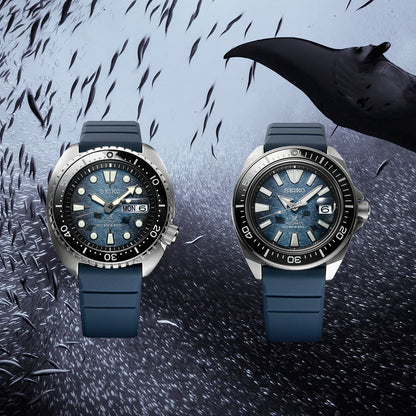 Seiko Analog Blue & Silicone Men's Watch SRPF77K1