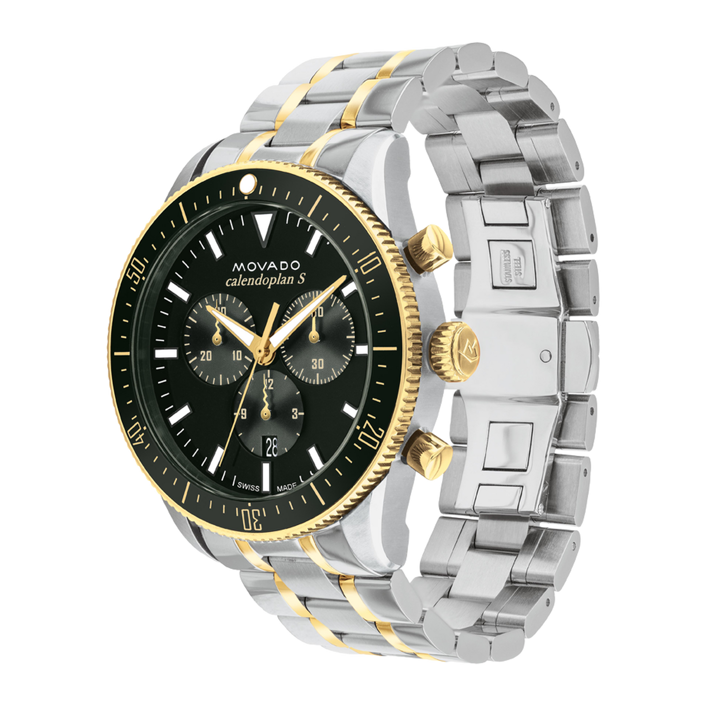 Movado Chronograph Green & Stainless Steel Men's Watch 3650167