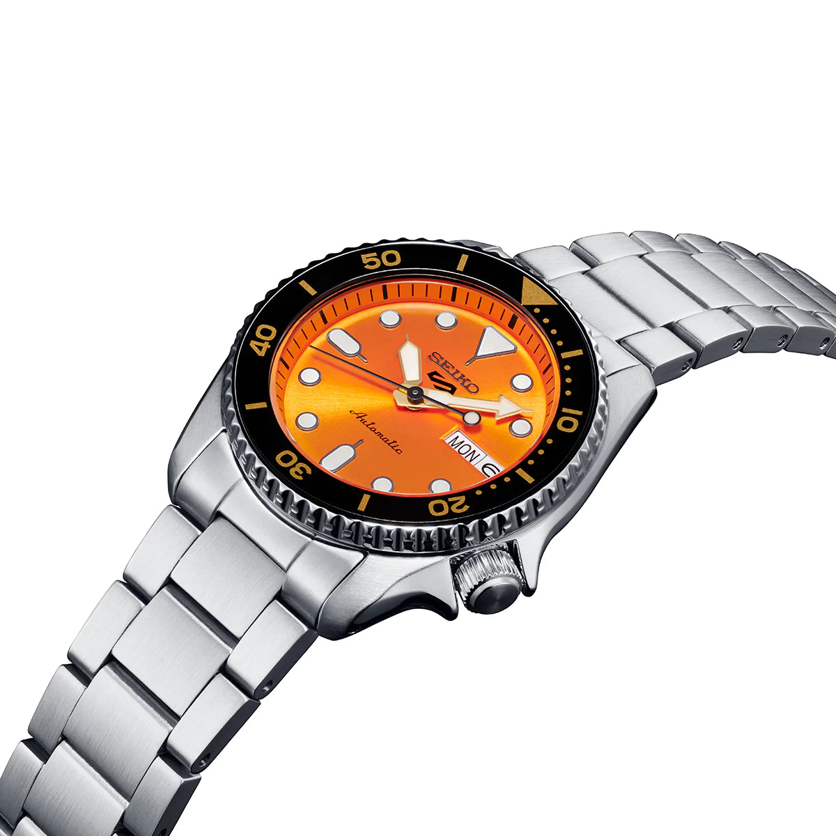 Seiko Analog Orange & Metal band Men's Watch SRPK35K1