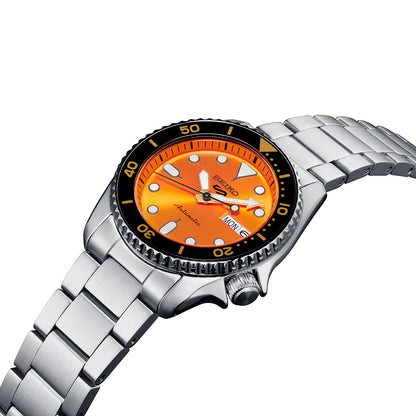 Seiko Analog Orange & Metal band Men's Watch SRPK35K1