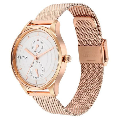 Neo Workdays Silver Dial Quartz Multifunction Stainless Steel Strap watch for Women