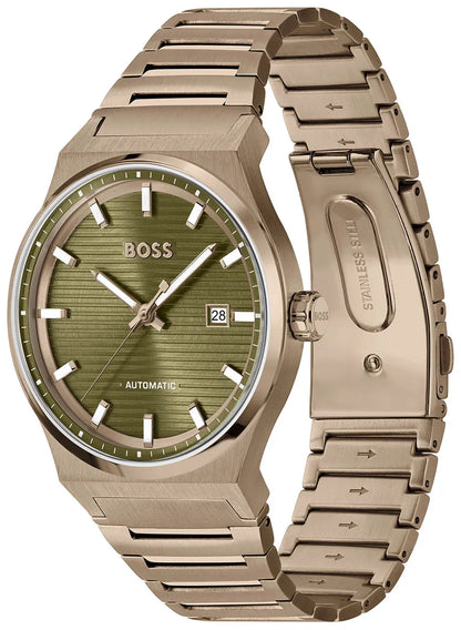 Candor Auto Analog Olive Green Round Dial Men's Watch 1514184