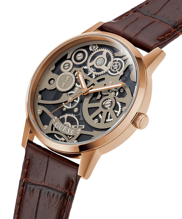 Guess Analog grey & Leather Men's Watch GW0570G2