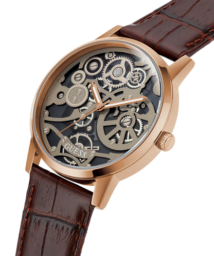 Guess Analog grey & Leather Men's Watch GW0570G2