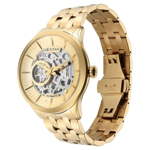Analog Golden & Stainless Steel Men' NS90140YM01