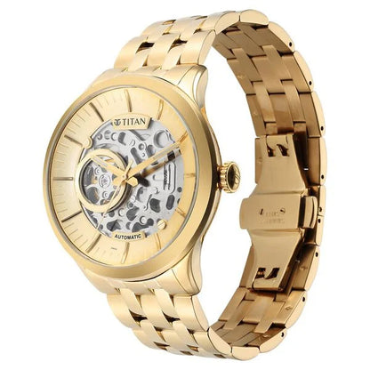 Analog Golden & Stainless Steel Men' NS90140YM01
