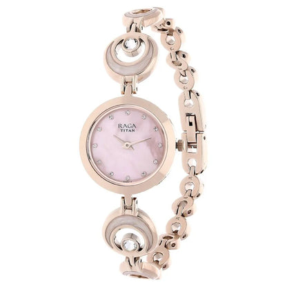 Analog Mother Of Pearl & Metal band Women's Watch NR2540WM03