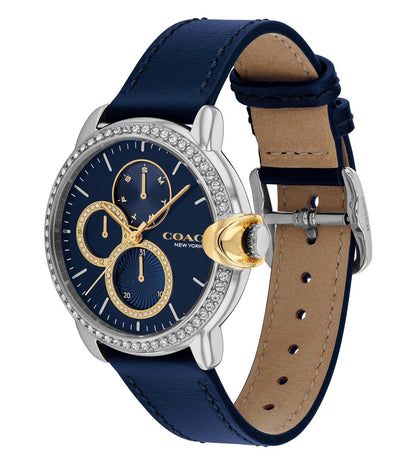 Coach Multifunction Navy & Leather Women's Watch NDCO14503734W