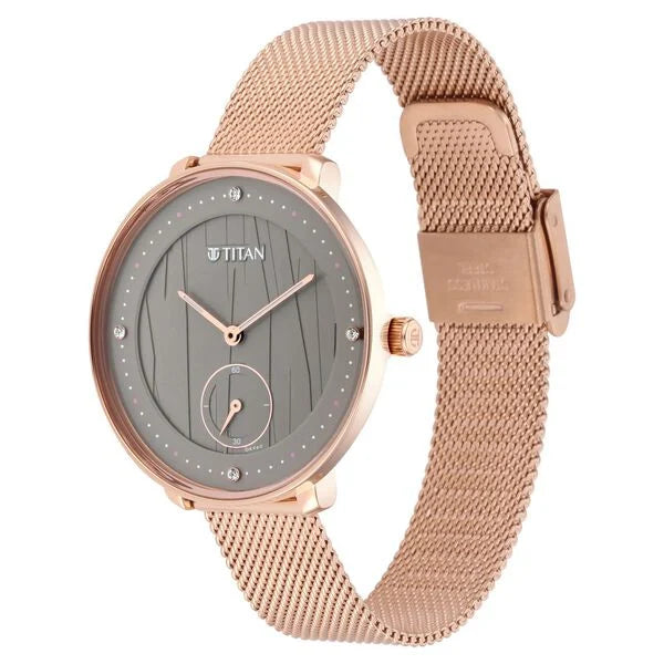 Workwear Black Dial Women Watch With Stainless Steel Strap NS2651WM01