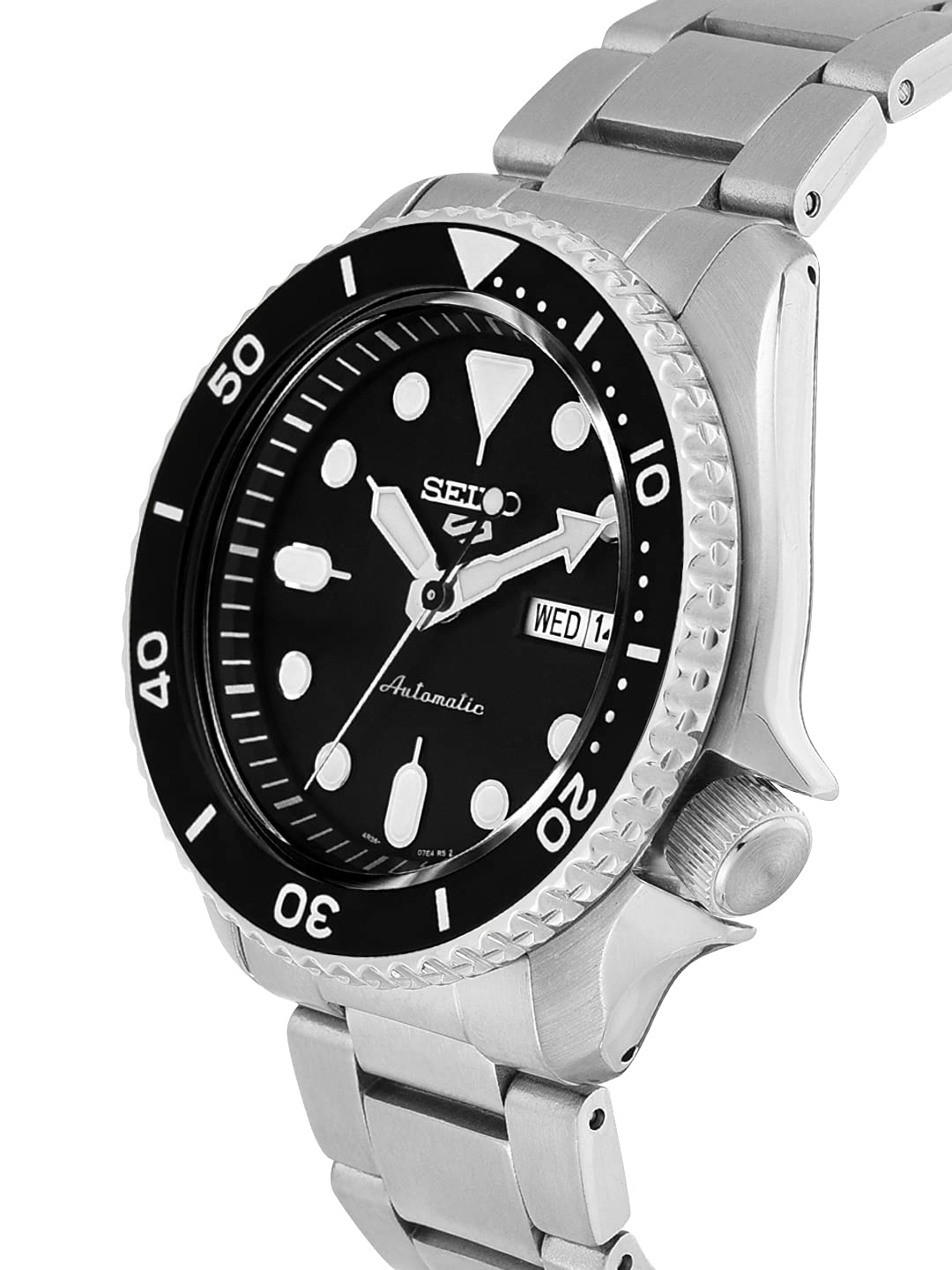 Seiko Analog Black & Stainless Steel Men's Watch SRPD55K1