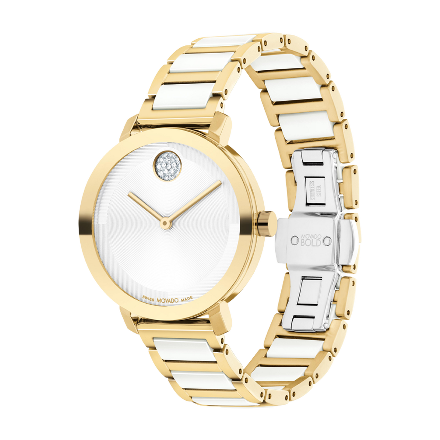 Women Quartz Silver White Dial Analog Stainless Steel Watch 3601238