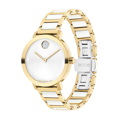 Women Quartz Silver White Dial Analog Stainless Steel Watch 3601238