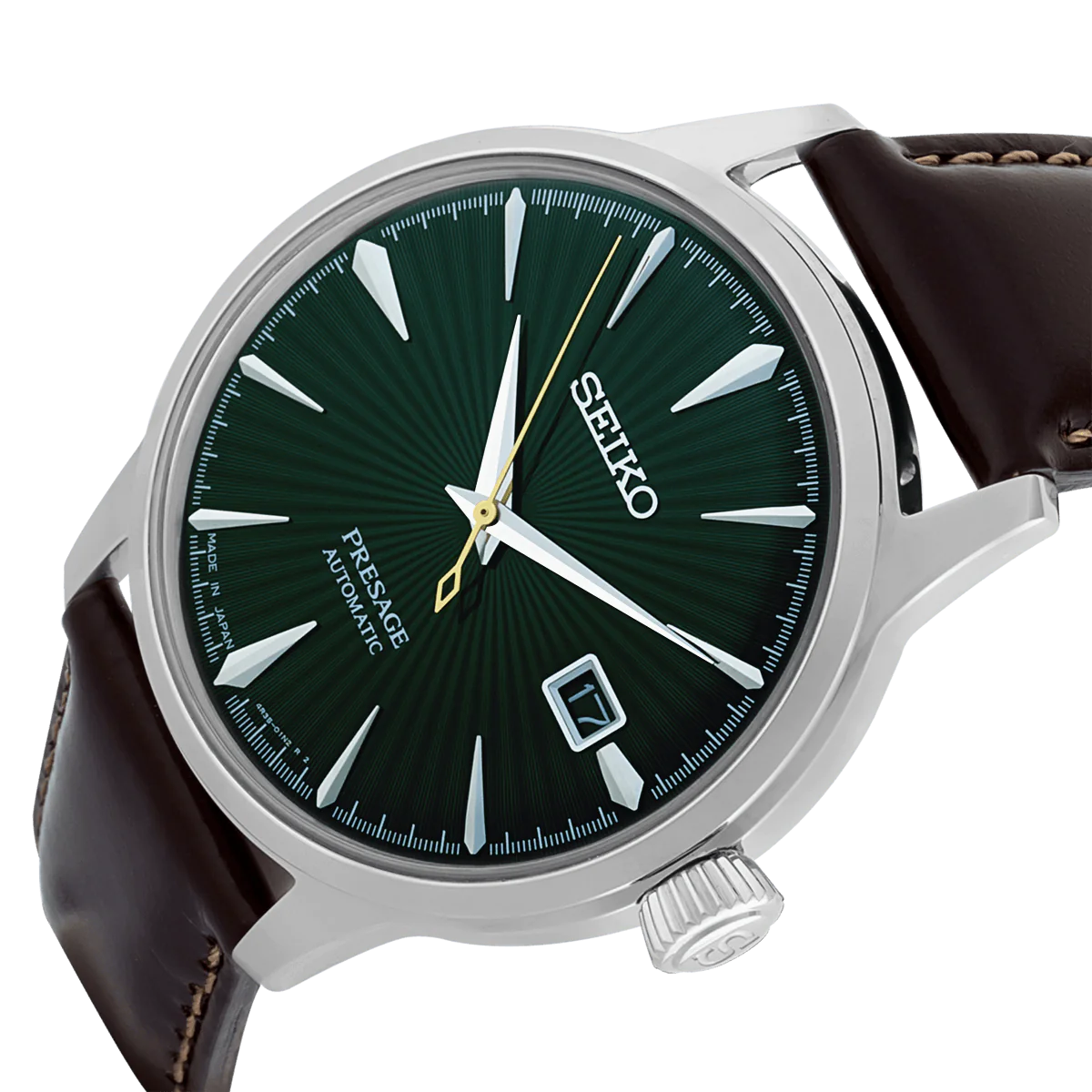 Seiko Analog Green & Leather Men's Watch srpd37j1