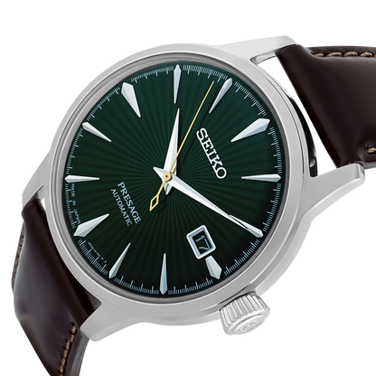 Seiko Analog Green & Leather Men's Watch srpd37j1