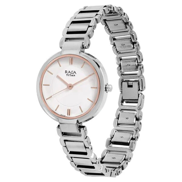 Raga Viva White Dial Analog Metal Strap watch for Women