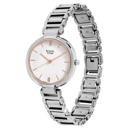 Raga Viva White Dial Analog Metal Strap watch for Women