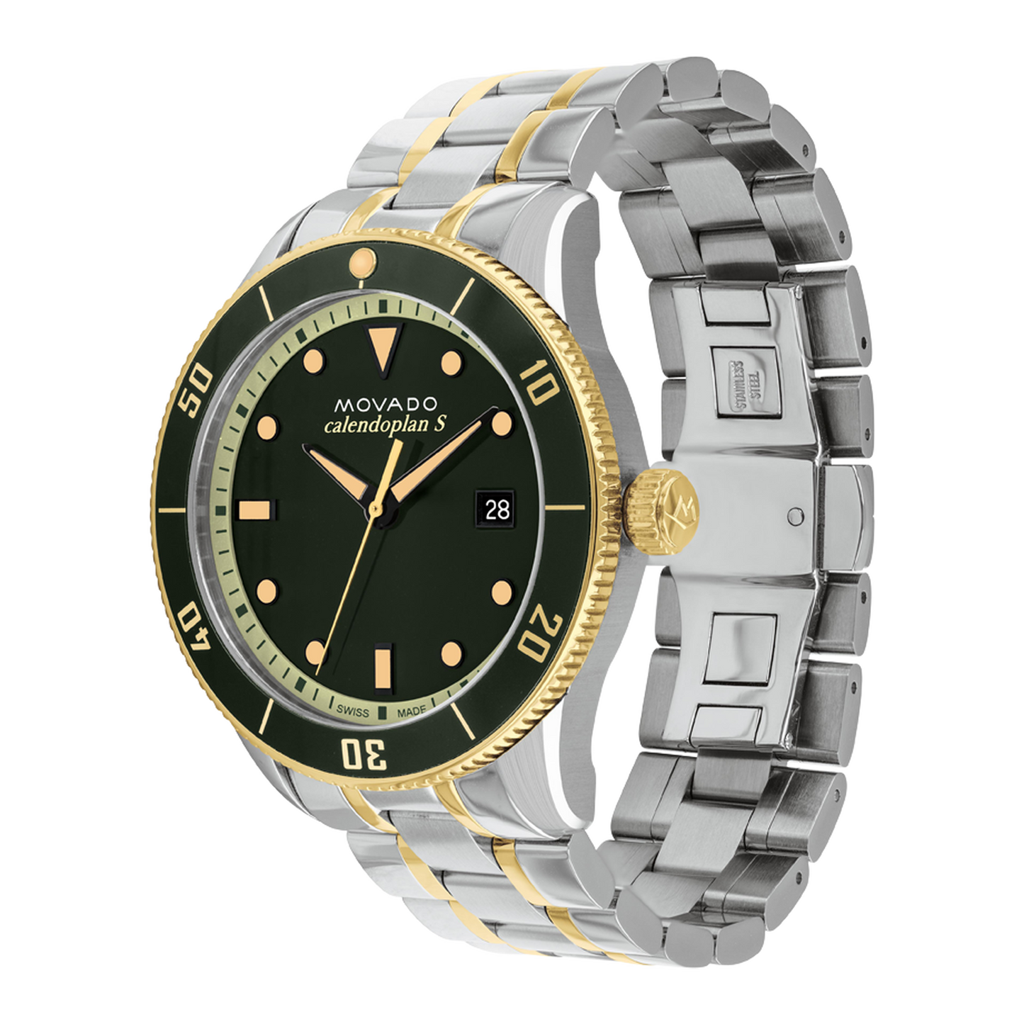 Movado Analog Green & Stainless Steel Men's Watch 3650127