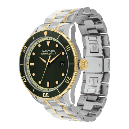 Movado Analog Green & Stainless Steel Men's Watch 3650127