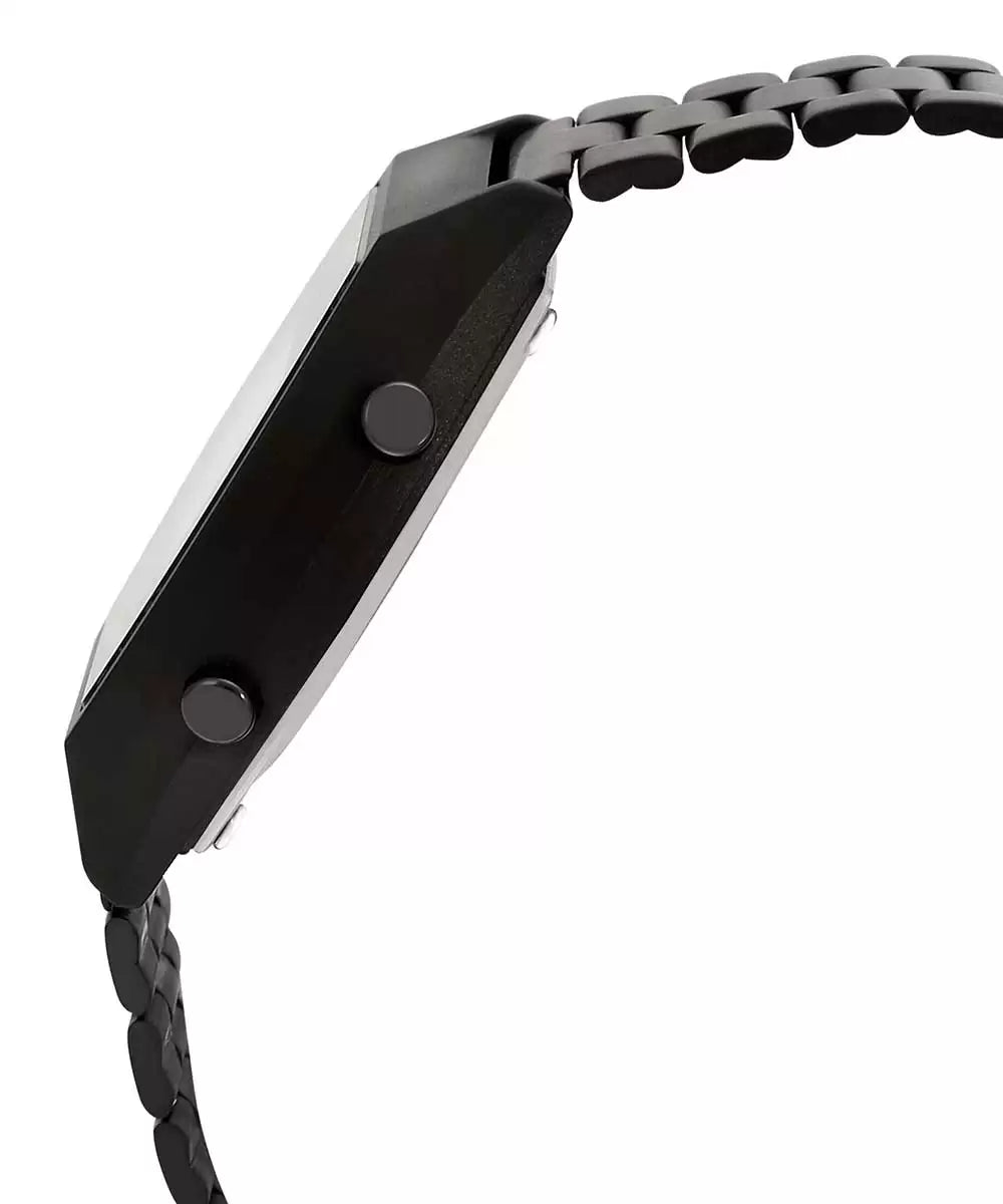 Casio Digital Black & Stainless Steel Unisex Watch D180