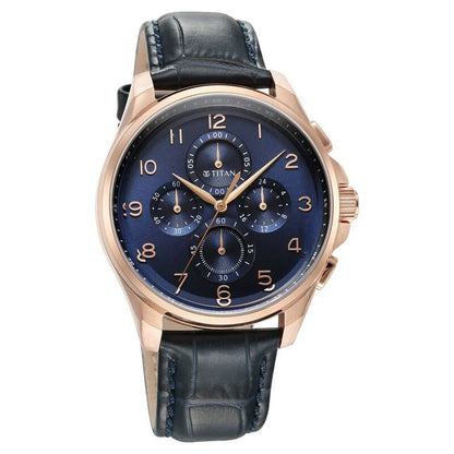 Multifunction Blue & Leather Men's Watch 90169WL01