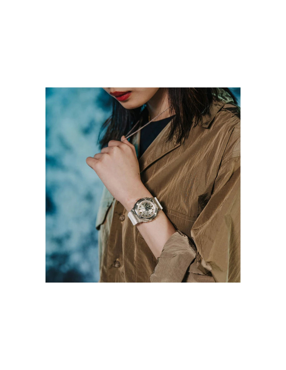 Casio Analog-Digital White & Resin Women's Watch G1358