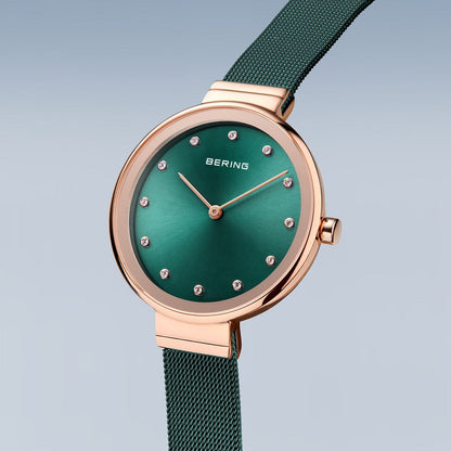 Bering Analog Green & Milanese Women's Watch 12034 868