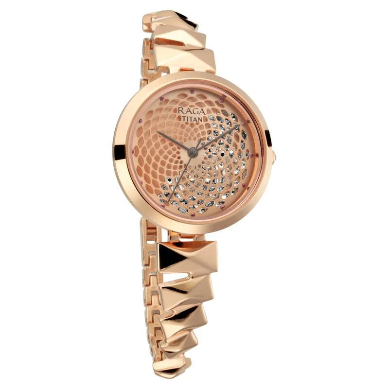 Analog Rose Gold & Stainless Steel Women's Watch NR95121WM01