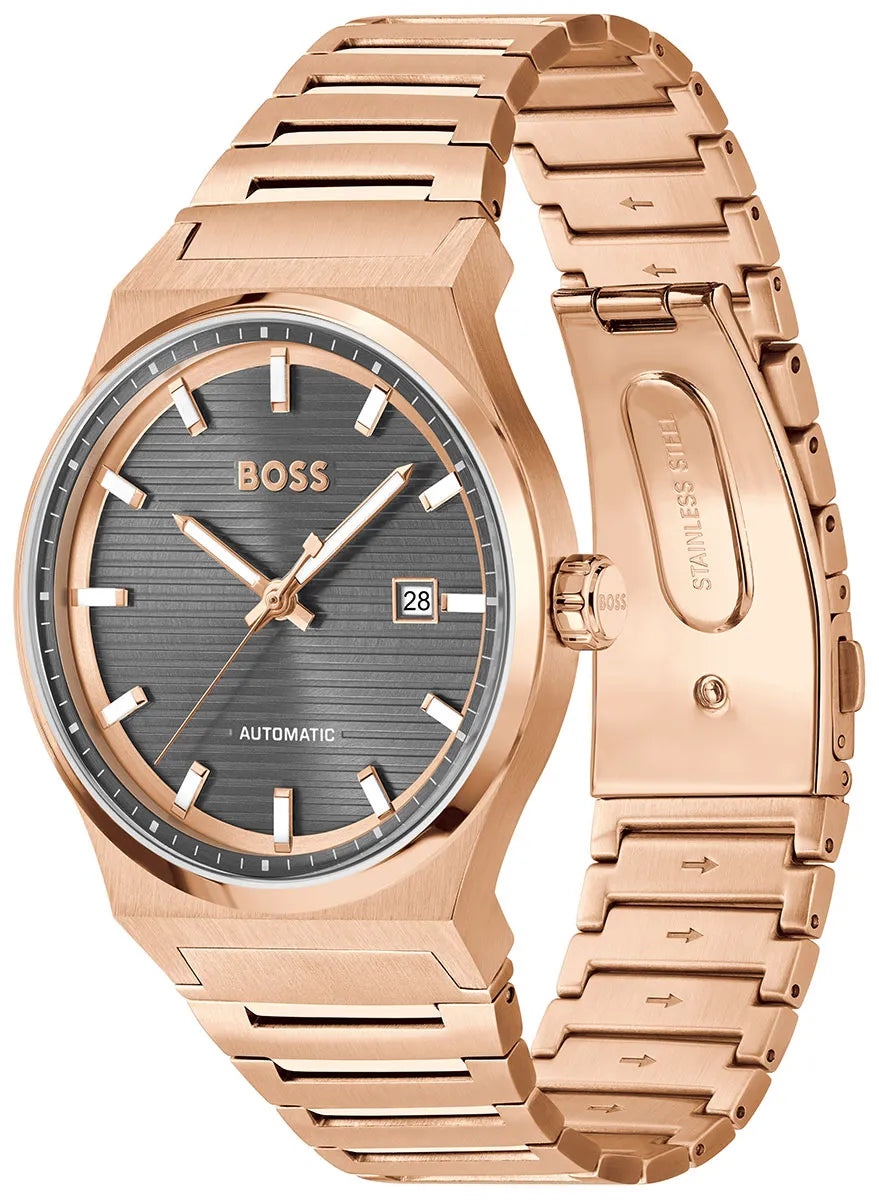 Candor Auto Analog Grey Round Dial Men's Watch 1514185