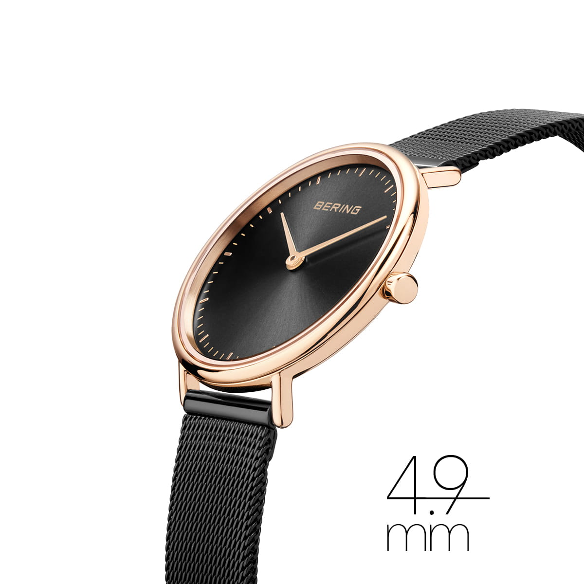 Bering Analog Black & Milanese Women's Watch 15729 166