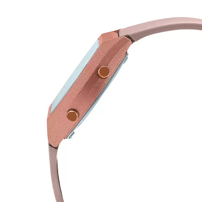 Casio Digital Rose Gold & Rubber Women's Watch D213