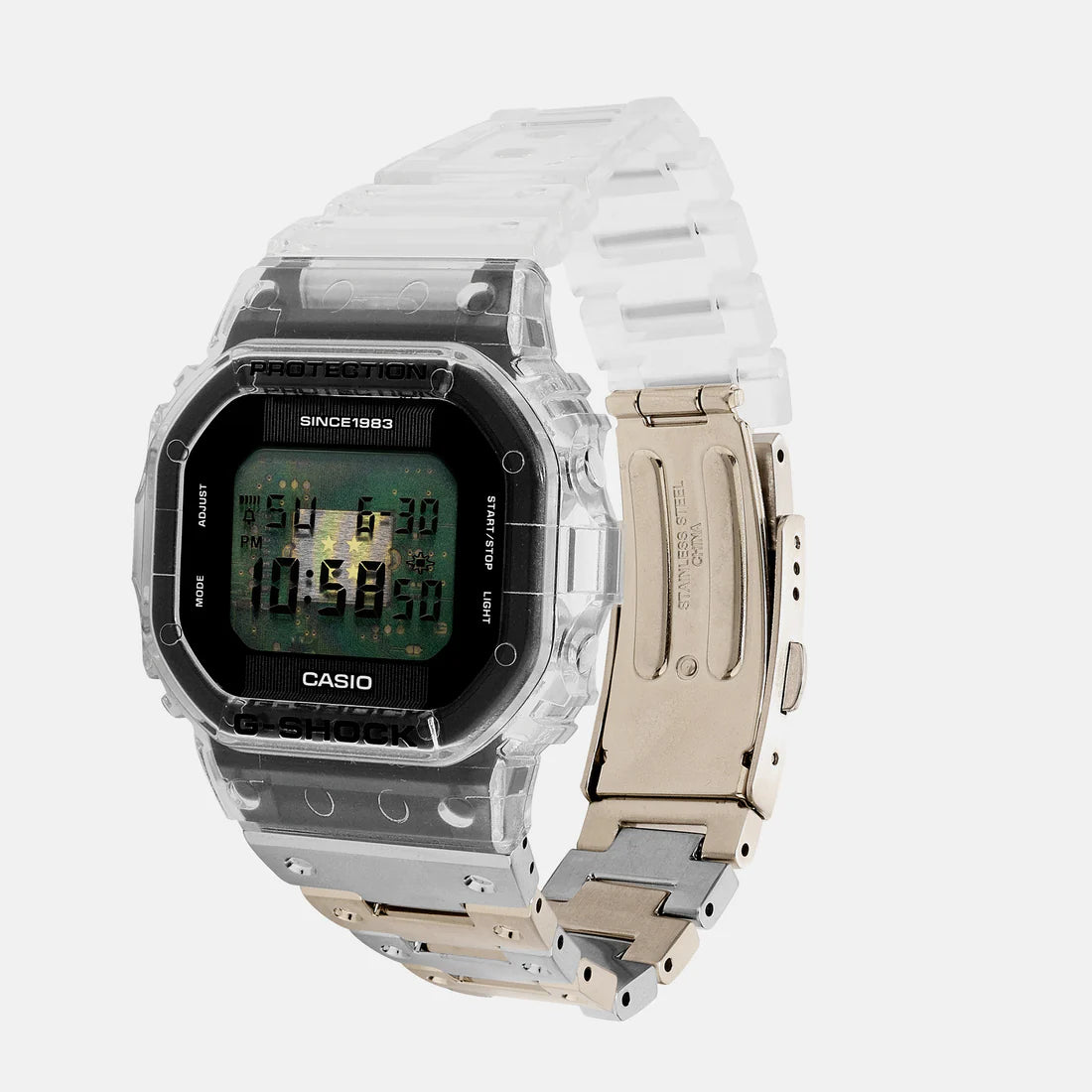 CASIO Digital Black & Stainless Steel Men's Watch G1440