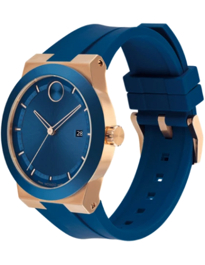 Movado Analog Blue & Silicone Men's Watch 3601140