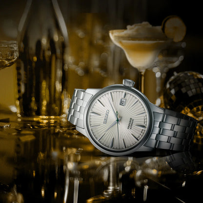 Seiko Analog white & Stainless Steel Men's Watch SRPG23J1