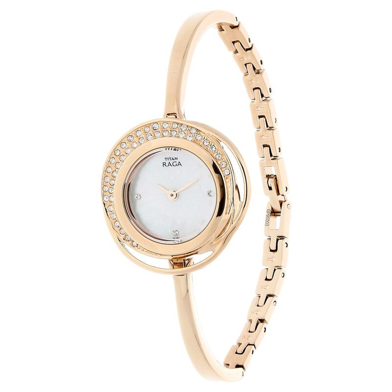 Analog Mother Of Pearl & Metal band Women's Watch NR95003WM01