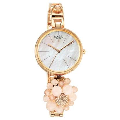 Analog Mother Of Pearl & Metal band Women's Watch 95201WM01