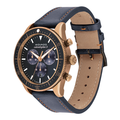 Movado Chronograph Grey & Leather Men's Watch 3650168