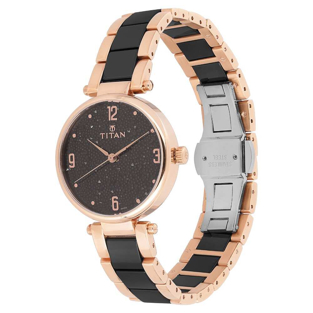Analog Black & Stainless Steel Women's Watch NQ95061WD01