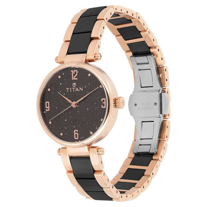Analog Black & Stainless Steel Women's Watch NQ95061WD01