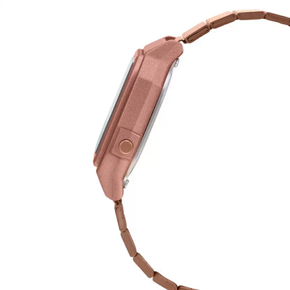 CASIO Digital Rose Gold & Stainless Steel Unisex Watch D200