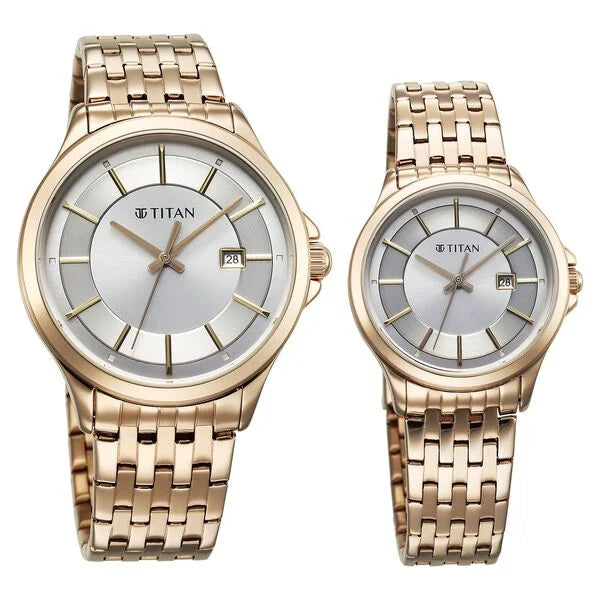 Analog Silver & Stainless Steel Couple' 9401194211WM01