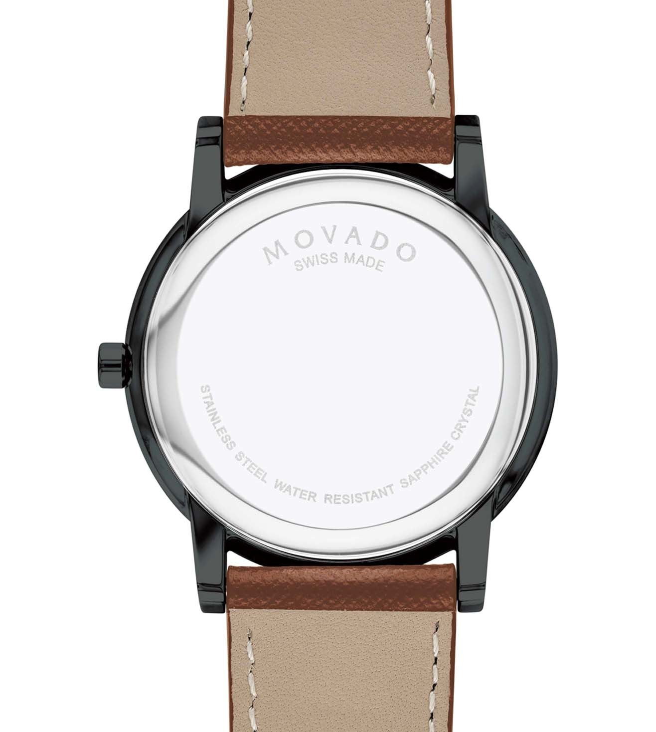 Movado Analog Black & Leather Men's Watch 607198