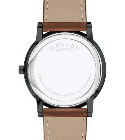 Movado Analog Black & Leather Men's Watch 607198