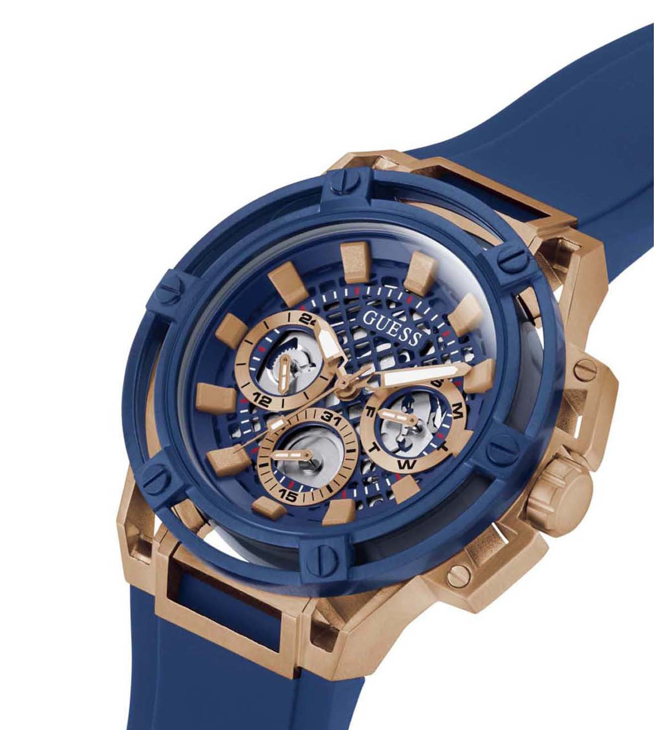 Guess Multifunction Blue & Silicone Men's Watch GW0423G4