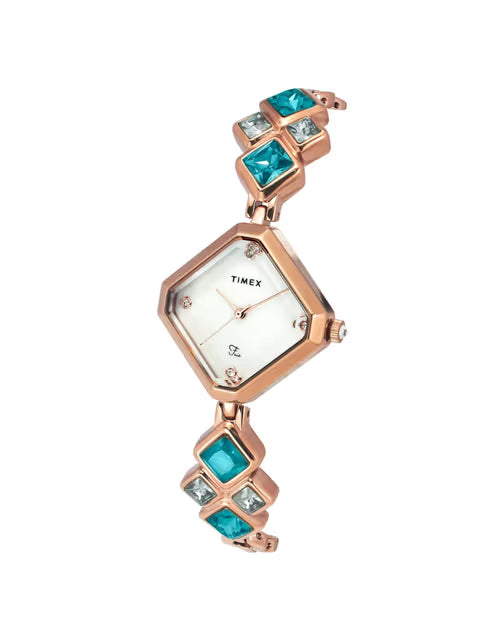 Analog Mother Of Pearl & Brass Women's Watch TWEL17200