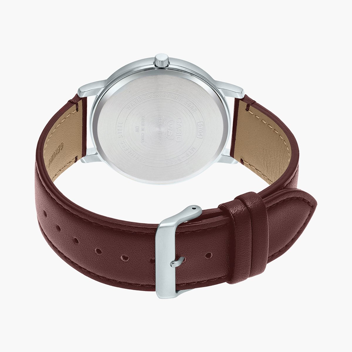 Casio Analog White & Leather Men's Watch A2063