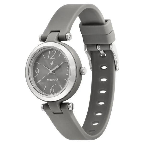 Fastrack Analog Grey & Silicone Women' NS68015PP02