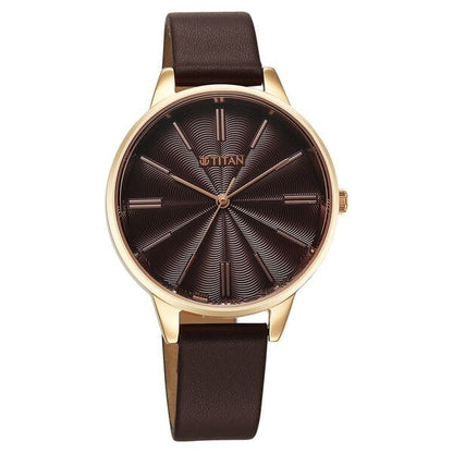 Analog Maroon & Leather Women's Watch 2648WL09