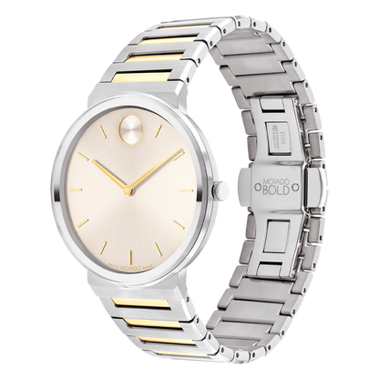 Movado Analog Beige & Stainless Steel Unisex Watch 3601075