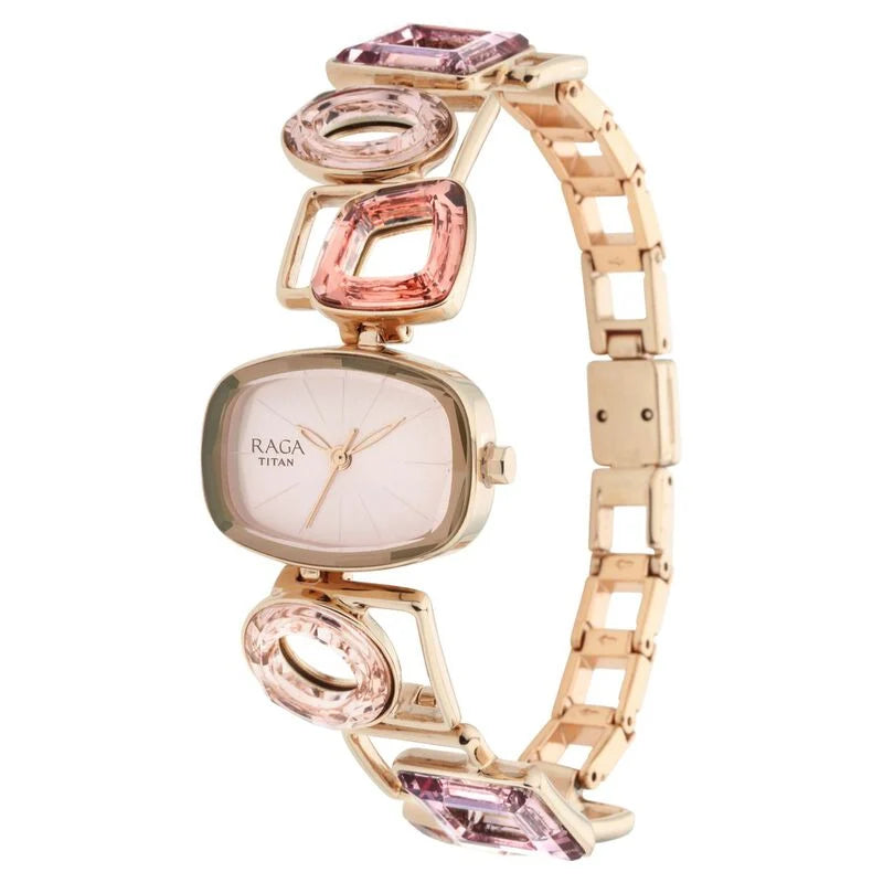 Analog Pink & Stainless Steel Women's Watch 95118WM02